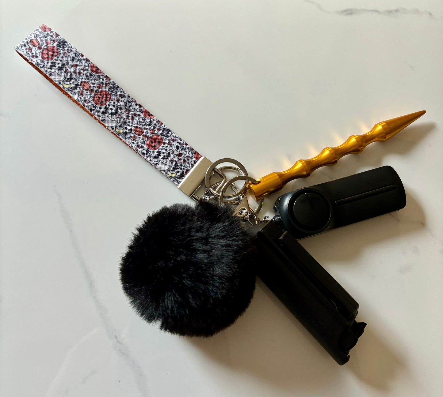 Spooky Pumpkin Handmade Safety Keychain