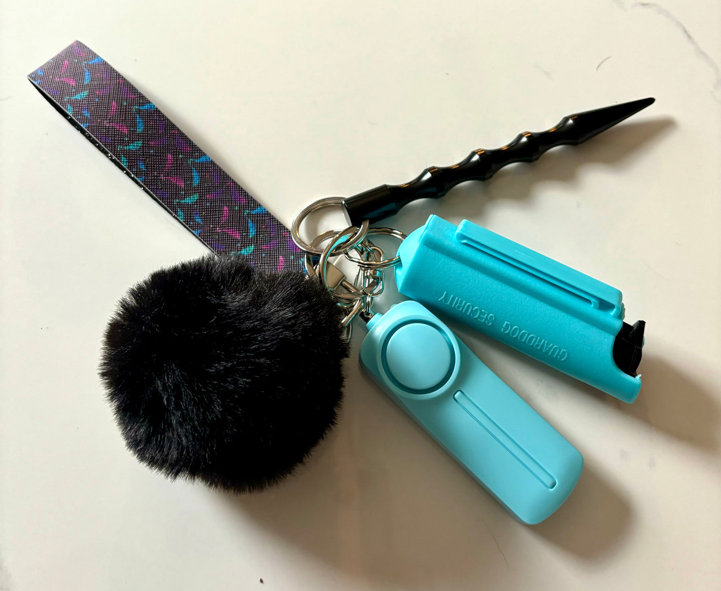 Blue Bats Handmade Safety Keychain